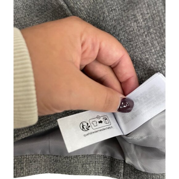 Zara Womens Jacket Blazer S Small Gray Round Neck Gold Button 3046/020 NWT - Picture 15 of 16